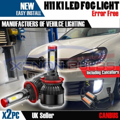 2 x GOLF MK6 K1 HB4 9006 70w 8000 lumens LED fog Kit White Canbus Error Free